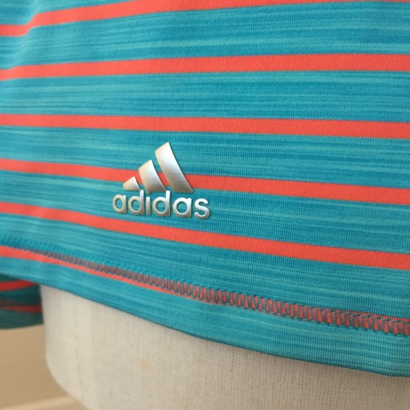 adidas Women's Golf Polo Shirt, Turquoise & Coral - Picture 6 of 8